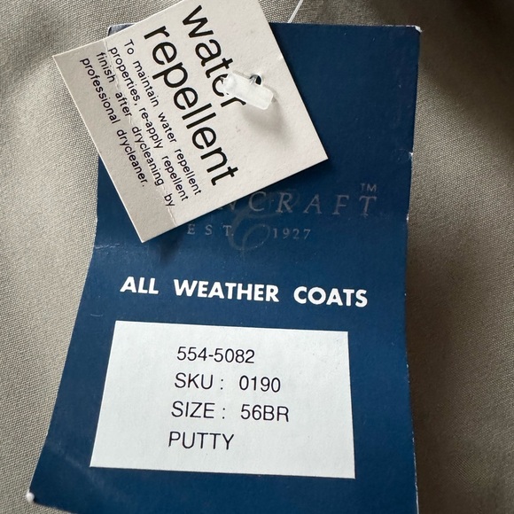 Vintage Towncraft Jacket Tan/beige Button Front Flannel Lined Men Sz 56 BR NWT - Picture 7 of 7